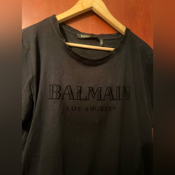 Balmain x H&M HM T-Shirt Los Angeles Luxury Big Logo Sz L Men - Picture 3 of 6
